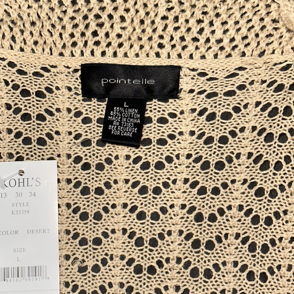 NWT Pointelle size L cardigan - Picture 2 of 4